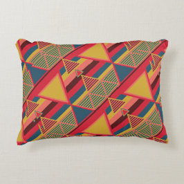 パンユニークアフリカラフルカ三角形パターン アクセントクッション