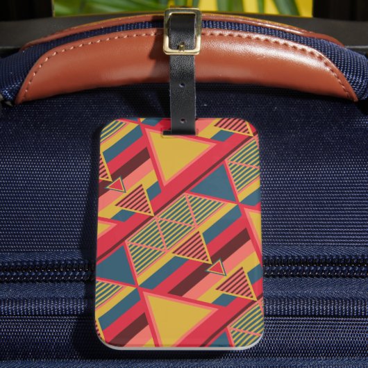 パンユニークアフリカラフルカ三角形パターン ラゲッジタグ (正面インサイチュ2)