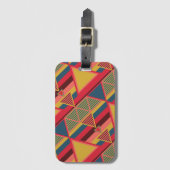 パンユニークアフリカラフルカ三角形パターン ラゲッジタグ (正面縦)
