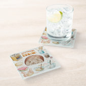 パンレシピガラスコースター ガラスコースター (アングル)