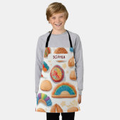 パンレトロパタカラフルパーソナライズされたーン エプロン (着用した状態)