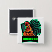 パン入りのルースターボタン 缶バッジ (正面&裏面)