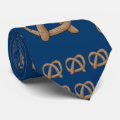 パン塩焼いたプレッツェル漫画アート ネクタイ (ロール)