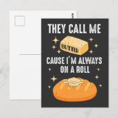 パン好きのための朝食応援Tシャツ ポストカード (正面/裏面)