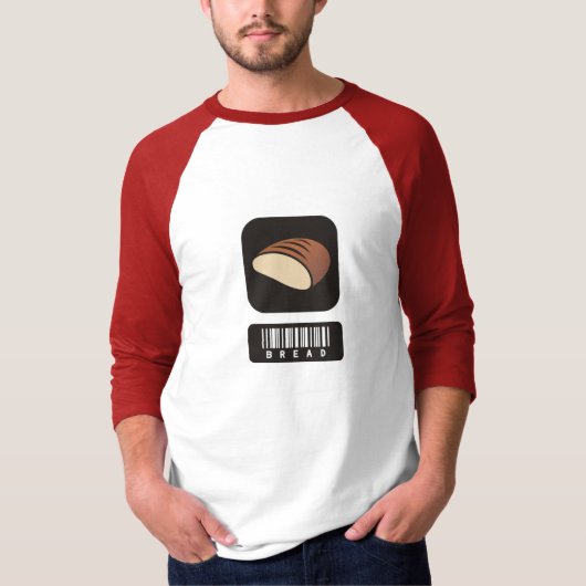 パン好きのための3/4スリーブラグランシャツ Tシャツ (正面)