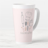 パン好き  カフェラテマグ (右アングル)