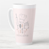 パン好き  カフェラテマグ (左アングル)