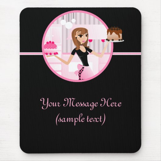 パン屋かベーカリーまたはペーストリー作りの職人のマウスパッドのデザイン4 マウスパッド (正面)