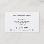 パン屋かベーカリーまたはペーストリー作りの職人(D1)の頻繁なバイヤーカード ロイヤリティカード (裏面)