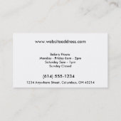 パン屋かベーカリーまたはペーストリー作りの職人(D2)の頻繁なバイヤーカード ロイヤリティカード (裏面)