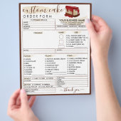 パン屋さんのイチゴチーズケーキ注文フォーム チラシ (手)