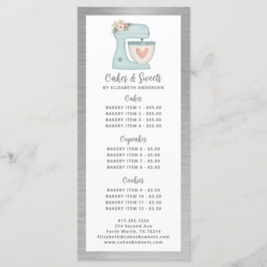 パン屋さんのパティシエ デザート メニュー (正面)