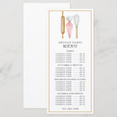 パン屋さんの水彩画風の焼き菓子メニュー メニュー (正面/裏面)