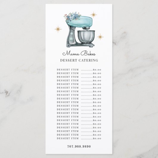 パン屋さん 水彩画 風の焼き菓子ツール メニュー (正面)