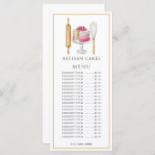 パン屋さん 水彩画 風の焼き菓子 メニューカード メニュー (正面/裏面)