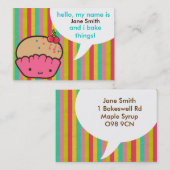 パン屋のためのさくらんぼのカップケーキ 名刺 (正面/裏面)