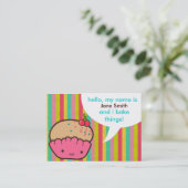 パン屋のためのさくらんぼのカップケーキ 名刺 (スタンド正面)