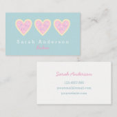 パン屋のためのハートの砂糖クッキーの名刺 名刺 (正面/裏面)