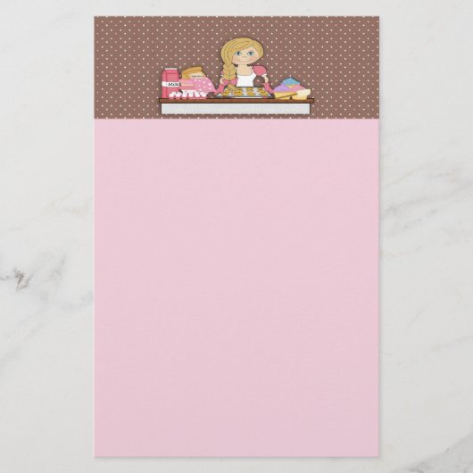 パン屋のカップケーキのノート紙 便箋 (正面)