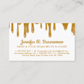 パン屋のケーキ職人抽象的なキャラメルクリームの垂れ 名刺 (裏面)