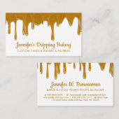 パン屋のケーキ職人　抽象的なキャラメルクリームの垂れ具合 名刺 (正面/裏面)