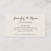 パン屋のケーキ装飾アーティスト 名刺 (裏面)