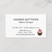 パン屋のケーキ カップケーキ ピンク ミキサー 名刺 (裏面)