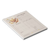 パン屋のシェフの請求書 販売 注文フォーム 領収書 ノートパッド (アングル)