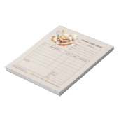 パン屋のシェフの請求書 販売 注文フォーム 領収書 ノートパッド (回転)