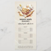 パン屋のシェフ　焼き菓子　ケータリング　ゴールドプライスリスト メニュー (正面)