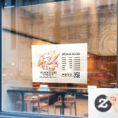 パン屋のシェフ 焼き菓子 ケータリング 営業時間 ウィンドウサイン (カフェ窓)