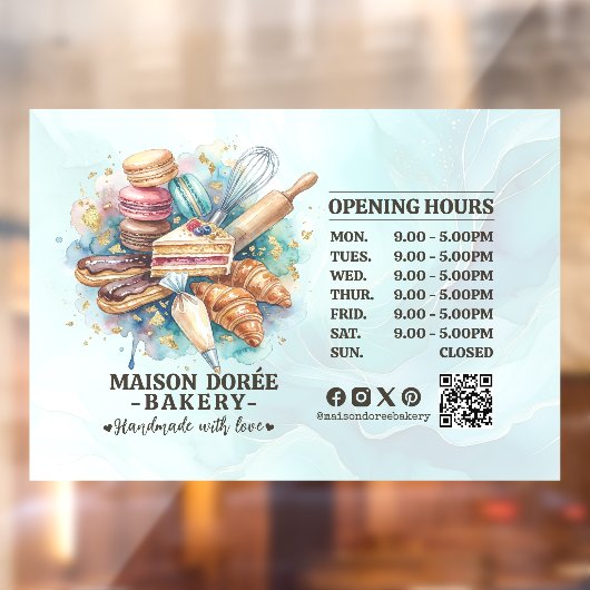 パン屋のシェフ 開店時間 ウィンドウサイン (シート2)