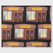 パン屋のショーケース ケーキ ストア ラッピングペーパー (フラット)