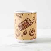 パン屋のシームレス パターン コーヒーマグカップ (中央)