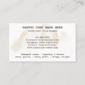 パン屋のパティシエの郷土風の水彩画 名刺 (裏面)