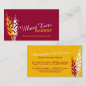 パン屋のパン屋のムギの耳の赤く黄色い名刺 名刺 (正面/裏面)