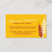 パン屋のパン屋のムギの耳の赤く黄色い名刺 名刺 (裏面)