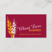 パン屋のパン屋のムギの耳の赤く黄色い名刺 名刺 (正面)