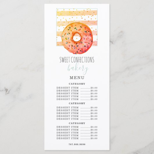 パン屋のパン職人 ドーナツ パティシエ 価格リスト メニュー (正面)