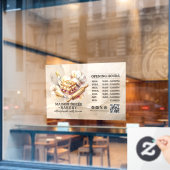 パン屋のパン職人 焼き菓子 ケータリング 営業時間 ウィンドウサイン (カフェ窓)