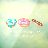 パン屋のビジネス歓迎サイン 水彩画のドーナツ ウィンドウサイン (シート3)