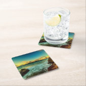 パン屋のビーチの日没 スクエアペーパーコースター (インサイチュ)