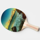 パン屋のビーチの日没 卓球ラケット (横)