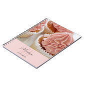 パン屋のモノグラムロゴ写真ピンク ノートブック (左側)