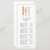 パン屋の水彩画風イラスト　焼き菓子道具付き メニュー (正面/裏面)