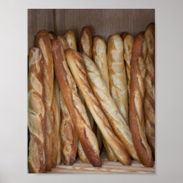 パン屋の窓のディスプレイのパンの眺め ポスター