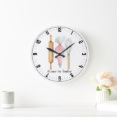 パン屋の道具を焼く時間 ラージ壁時計 (ホーム)