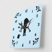 パン屋は彼の道具/ツールの青をジャグル スクエア壁時計 (傾斜)