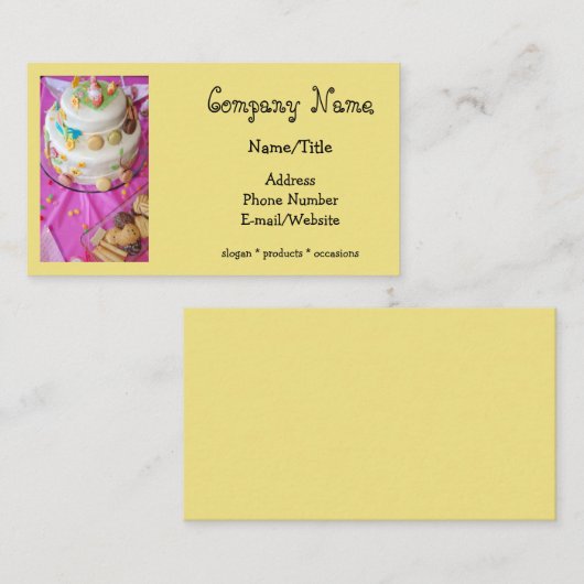 パン屋またはケーキの装飾者 名刺 (正面/裏面)