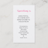 パン屋またはケーキメーカーの名刺 名刺 (裏面)